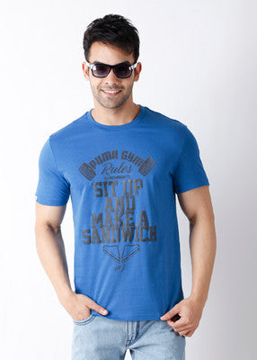 Puma Round Neck Printed Men's T-shirt (Blue)