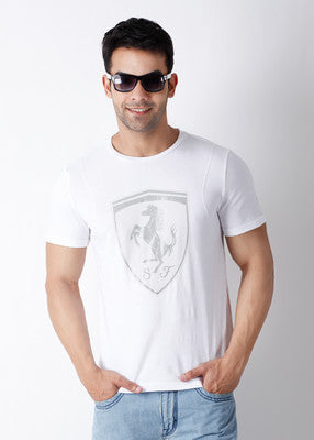 Puma Round Neck Printed Men's T-shirt (White)